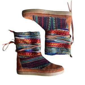 Toms Multicolor Blanket Boho Ankle Boots
